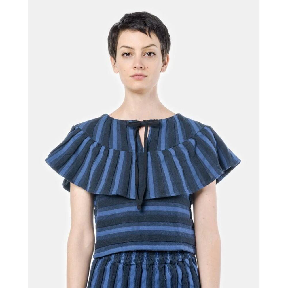 Ace &‎ Jig Ace & Jig Clifton Top in Lunar Blue Stripe 100% Cotton
